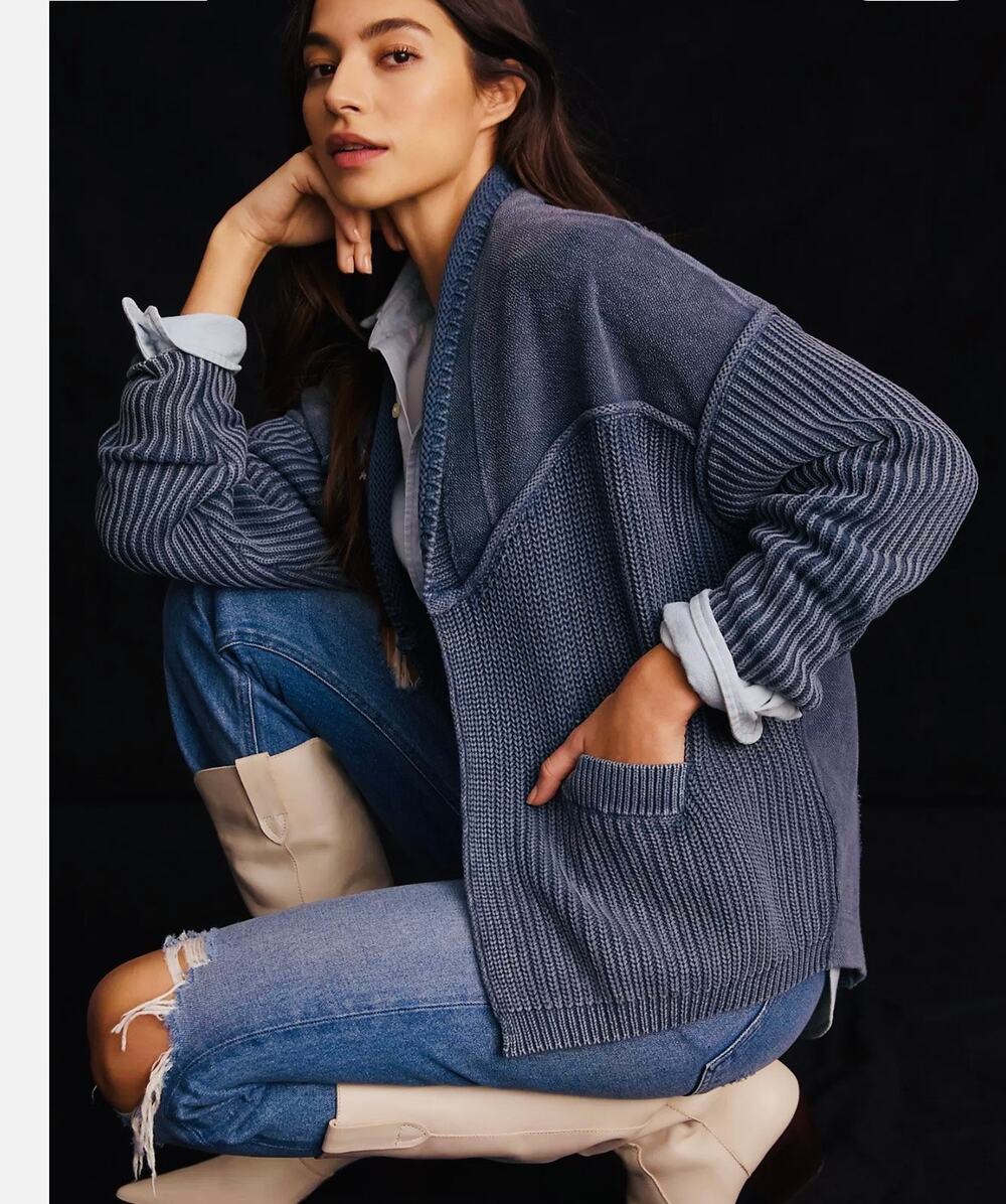 Pilcro Acid Washed Cardigan XS